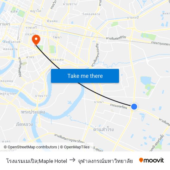 โรงแรมเมเปิล;Maple Hotel to จุฬาลงกรณ์มหาวิทยาลัย map