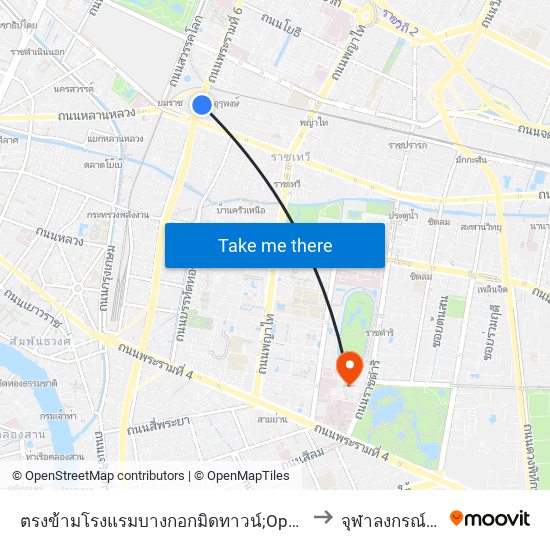 ตรงข้ามโรงแรมบางกอกมิดทาวน์;Opposite Bangkok Midtown Hotel to จุฬาลงกรณ์มหาวิทยาลัย map