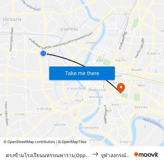 ตรงข้ามโรงเรียนมหรรณพาราม;Opposite Mahanapharam School to จุฬาลงกรณ์มหาวิทยาลัย map