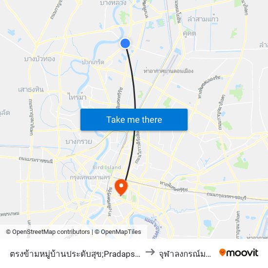 ตรงข้ามหมู่บ้านประดับสุข;Pradapsuk Village (Opposite) to จุฬาลงกรณ์มหาวิทยาลัย map