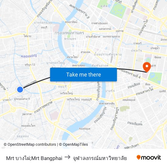 Mrt บางไผ่;Mrt Bangphai to จุฬาลงกรณ์มหาวิทยาลัย map