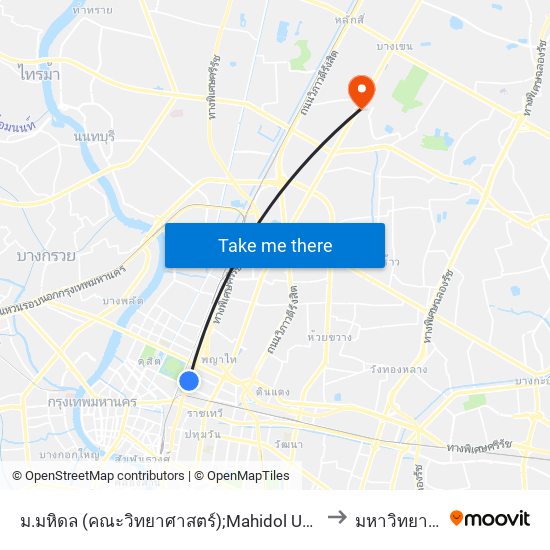 ม.มหิดล (คณะวิทยาศาสตร์);Mahidol University (Faculty Of Science) to มหาวิทยาลัยศรีปทุม map