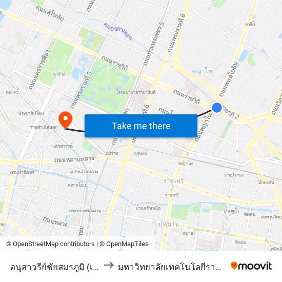 อนุสาวรีย์ชัยสมรภูมิ (เกาะดินแดง) to มหาวิทยาลัยเทคโนโลยีราชมงคลพระนคร map