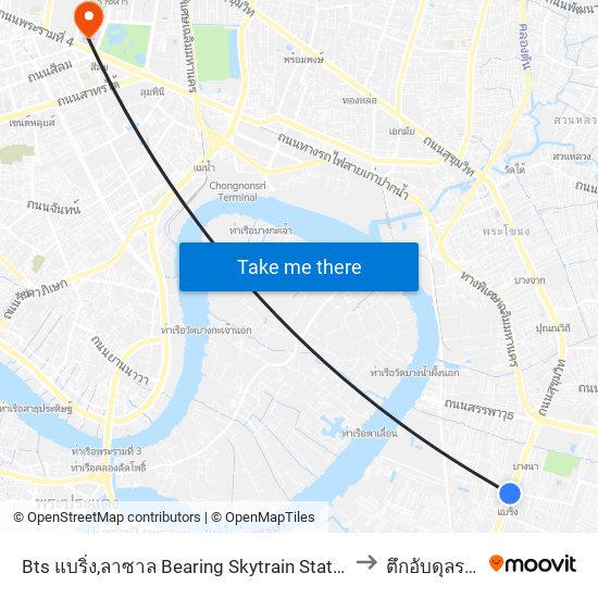 Bts แบริ่ง,ลาซาล Bearing Skytrain Station, Lasal to ตึกอับดุลราฮิม map