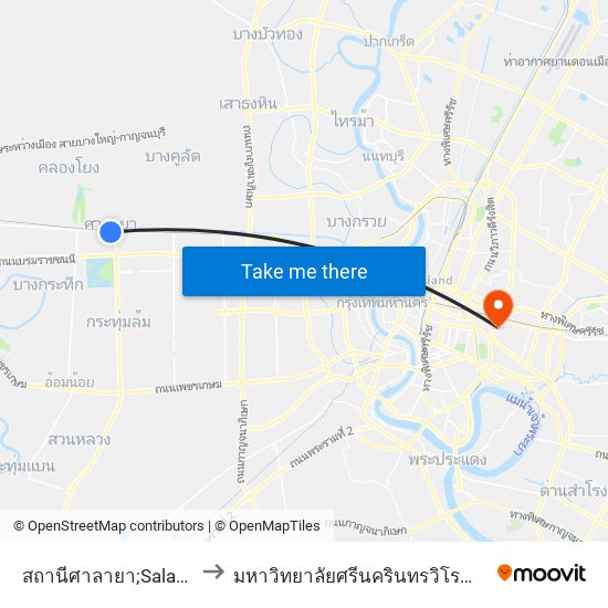 สถานีศาลายา;Salaya Station to มหาวิทยาลัยศรีนครินทรวิโรฒ ประสานมิตร map