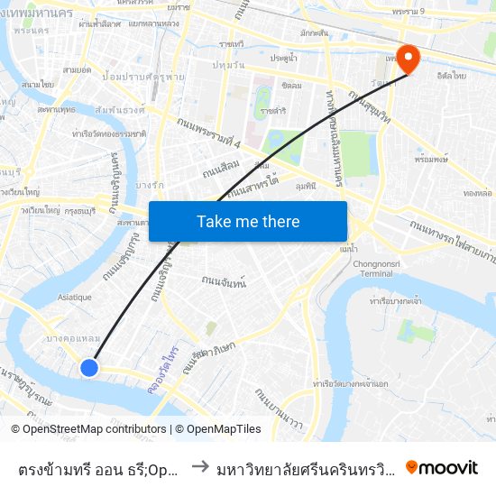 ตรงข้ามทรี ออน ธรี;Opposite Tree on 3 to มหาวิทยาลัยศรีนครินทรวิโรฒ ประสานมิตร map