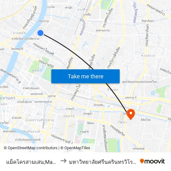 แม็คโครสามเสน;Makro Samsen to มหาวิทยาลัยศรีนครินทรวิโรฒ ประสานมิตร map