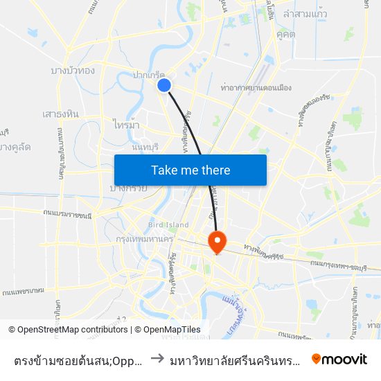 ตรงข้ามซอยต้นสน;Opposite Soi Ton Son to มหาวิทยาลัยศรีนครินทรวิโรฒ ประสานมิตร map