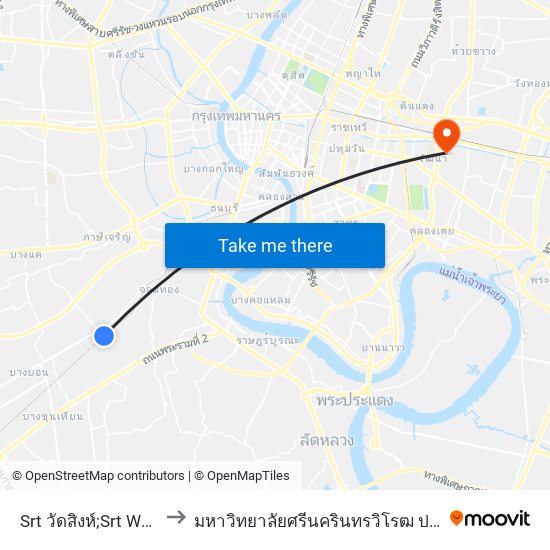 Srt วัดสิงห์;Srt WAT Sing to มหาวิทยาลัยศรีนครินทรวิโรฒ ประสานมิตร map