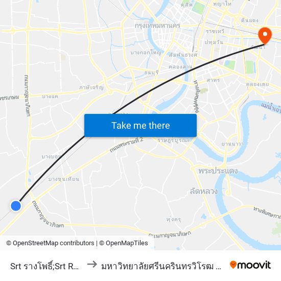 Srt รางโพธิ์;Srt Rang Pho to มหาวิทยาลัยศรีนครินทรวิโรฒ ประสานมิตร map