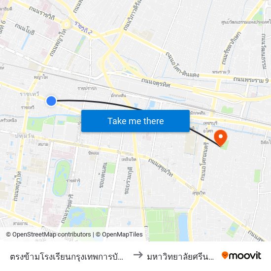 ตรงข้ามโรงเรียนกรุงเทพการบัญชี;Opposite Bangkok Accounting School to มหาวิทยาลัยศรีนครินทรวิโรฒ ประสานมิตร map