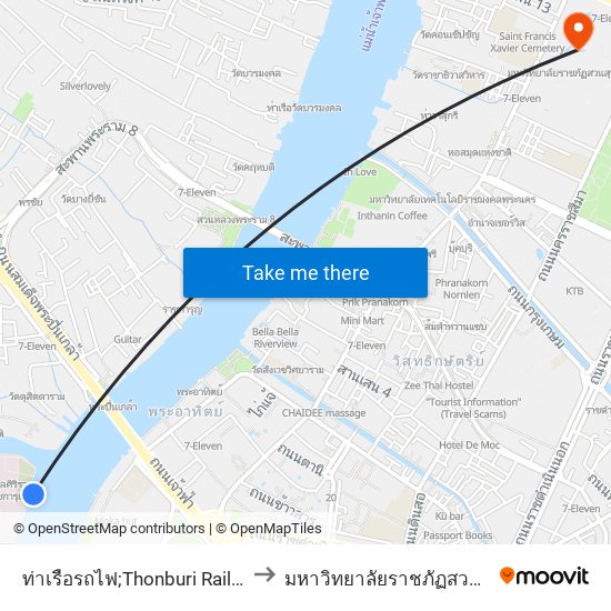 ท่าเรือรถไฟ;Thonburi Railway Pier to มหาวิทยาลัยราชภัฏสวนสุนันทา map