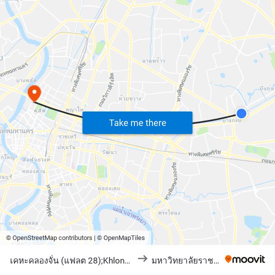 เคหะคลองจั่น (แฟลต 28);Khlong Chan Housing (Flat 28) to มหาวิทยาลัยราชภัฏสวนสุนันทา map