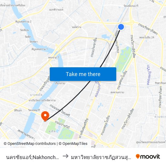นครชัยแอร์;Nakhonchai Air to มหาวิทยาลัยราชภัฏสวนสุนันทา map