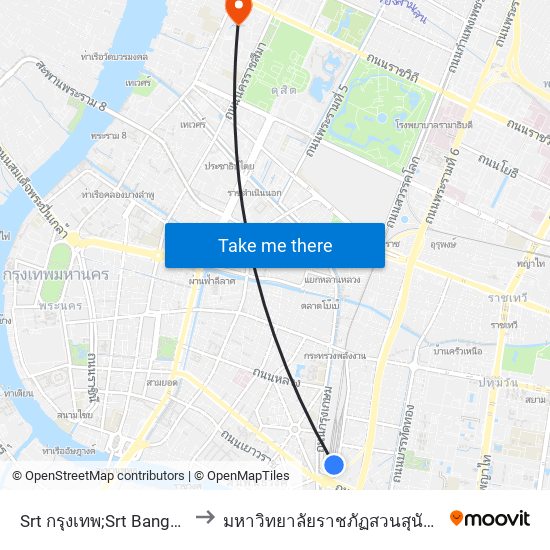 Srt กรุงเทพ;Srt Bangkok to มหาวิทยาลัยราชภัฏสวนสุนันทา map