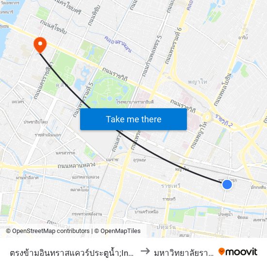 ตรงข้ามอินทราสแควร์ประตูน้ำ;Indra Square Pratunam (Opoosite) to มหาวิทยาลัยราชภัฏสวนสุนันทา map