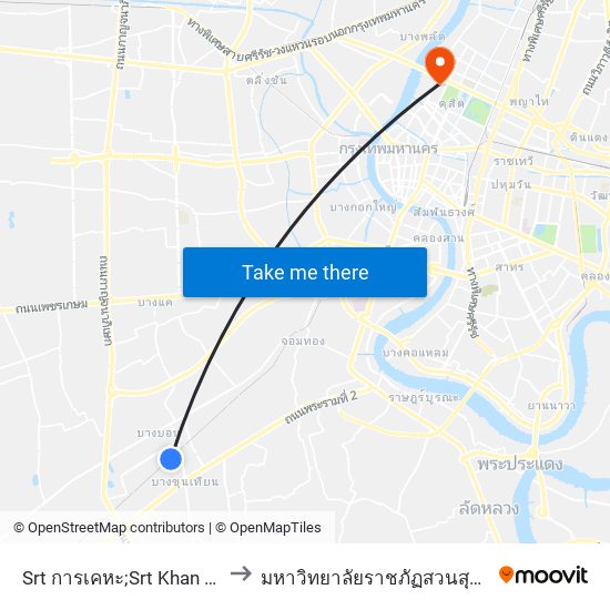 Srt การเคหะ;Srt Khan Keha to มหาวิทยาลัยราชภัฏสวนสุนันทา map