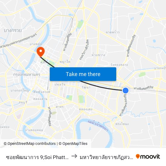 ซอยพัฒนาการ 9;Soi Phatthanakan 9 to มหาวิทยาลัยราชภัฏสวนสุนันทา map