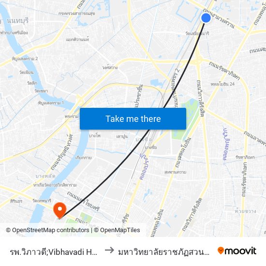 รพ.วิภาวดี;Vibhavadi Hospital to มหาวิทยาลัยราชภัฏสวนสุนันทา map