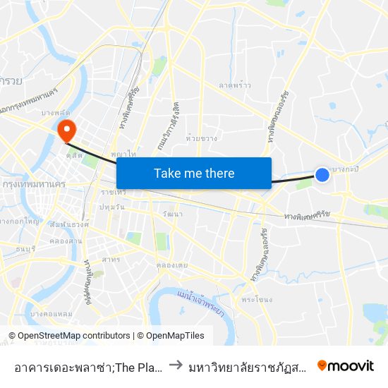 อาคารเดอะพลาซ่า;The Plaza Building to มหาวิทยาลัยราชภัฏสวนสุนันทา map