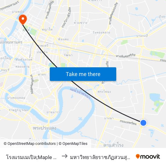 โรงแรมเมเปิล;Maple Hotel to มหาวิทยาลัยราชภัฏสวนสุนันทา map