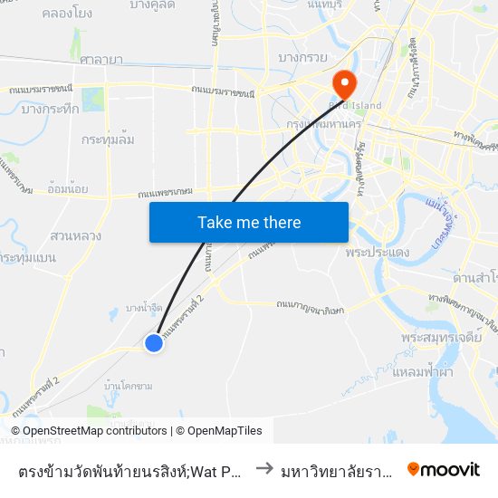 ตรงข้ามวัดพันท้ายนรสิงห์;Wat Phanthai Norasing (Opposite) to มหาวิทยาลัยราชภัฏสวนสุนันทา map