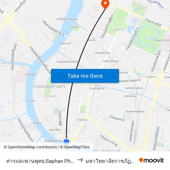 ท่ารถสะพานพุทธ;Saphan Phut Bus Station to มหาวิทยาลัยราชภัฏสวนสุนันทา map