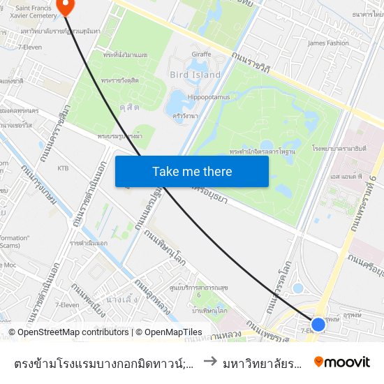 ตรงข้ามโรงแรมบางกอกมิดทาวน์;Opposite Bangkok Midtown Hotel to มหาวิทยาลัยราชภัฏสวนสุนันทา map