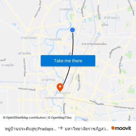 หมู่บ้านประดับสุข;Pradapsuk Village to มหาวิทยาลัยราชภัฏสวนสุนันทา map