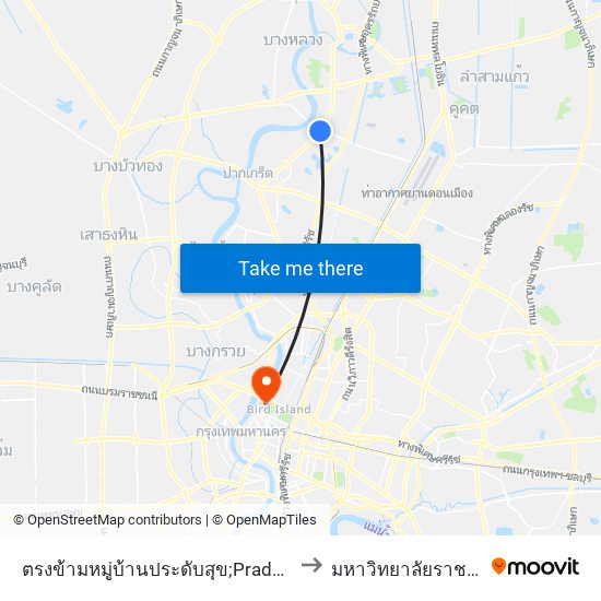 ตรงข้ามหมู่บ้านประดับสุข;Pradapsuk Village (Opposite) to มหาวิทยาลัยราชภัฏสวนสุนันทา map