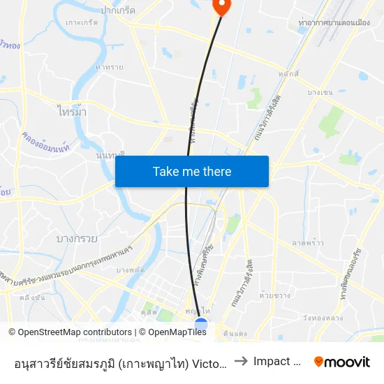 อนุสาวรีย์ชัยสมรภูมิ (เกาะพญาไท) Victory Monument to Impact Arena map