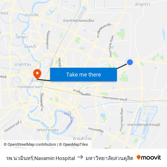 รพ.นวมินทร์;Navamin Hospital to มหาวิทยาลัยสวนดุสิต map