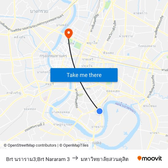 Brt นราราม3;Brt Nararam 3 to มหาวิทยาลัยสวนดุสิต map