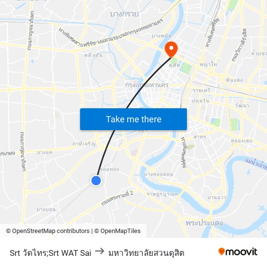 Srt วัดไทร;Srt WAT Sai to มหาวิทยาลัยสวนดุสิต map