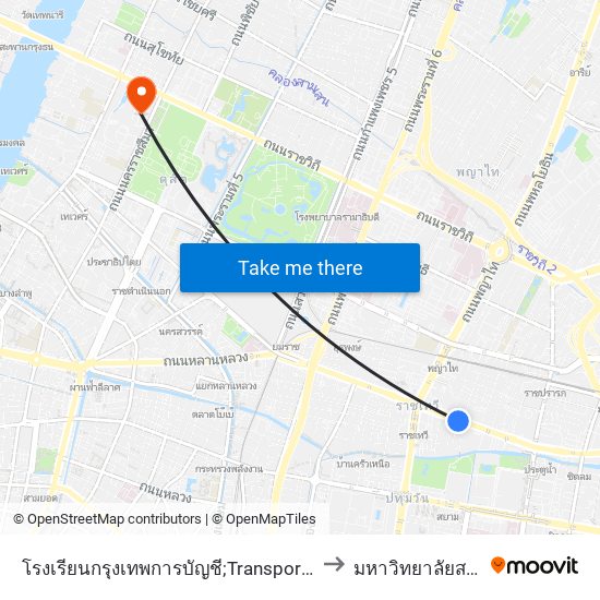 โรงเรียนกรุงเทพการบัญชี;Transport Interchange to มหาวิทยาลัยสวนดุสิต map