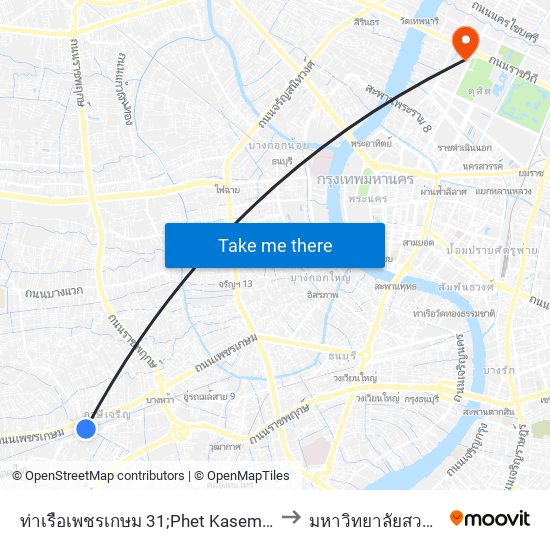 ท่าเรือเพชรเกษม 31;Phet Kasem 31 Pier to มหาวิทยาลัยสวนดุสิต map