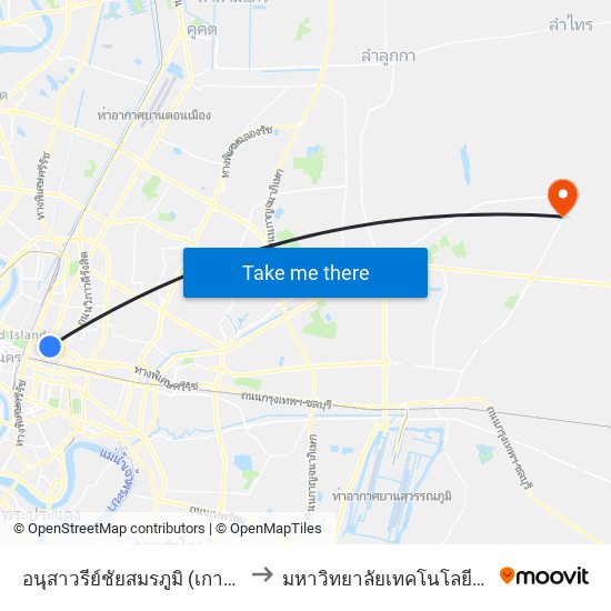 อนุสาวรีย์ชัยสมรภูมิ (เกาะดินแดง) to มหาวิทยาลัยเทคโนโลยีมหานคร map