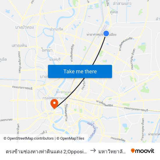 ตรงข้ามช่องทางท่าดินแดง 2;Opposite Chong Thang Tha Din Daeng 2 to มหาวิทยาลัยราชภัฏธนบุรี map