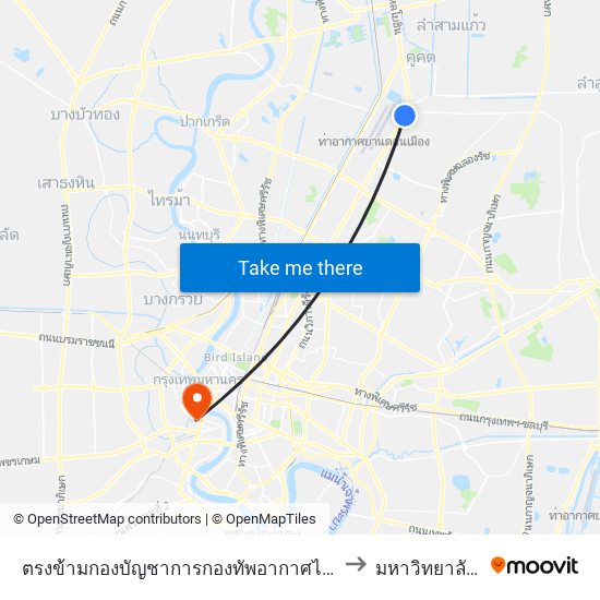 ตรงข้ามกองบัญชาการกองทัพอากาศไทย;Royal Thai Air Force Headquarters to มหาวิทยาลัยราชภัฏธนบุรี map