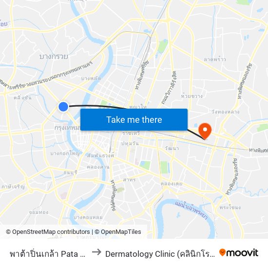 พาต้าปิ่นเกล้า Pata Pinklao to Dermatology Clinic (คลินิกโรคผิวหนัง) map