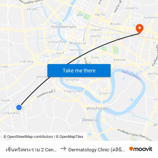 เซ็นทรัลพระราม 2 Central Rama 2 to Dermatology Clinic (คลินิกโรคผิวหนัง) map