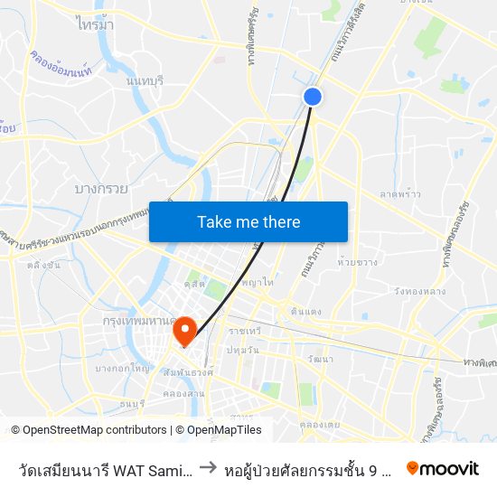 วัดเสมียนนารี WAT Samian Nari to หอผู้ป่วยศัลยกรรมชั้น 9 รพ.กลาง map