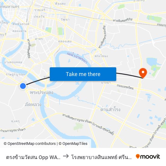 ตรงข้ามวัดสน Opp WAT Son to โรงพยาบาลสินแพทย์ ศรีนครินทร์ map