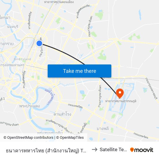 ธนาคารทหารไทย (สำนักงานใหญ่) Tmb Headquarter to Satellite Terminal map