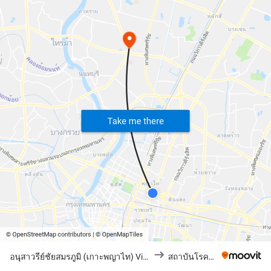 อนุสาวรีย์ชัยสมรภูมิ (เกาะพญาไท) Victory Monument to สถาบันโรคทรวงอก map