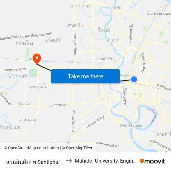 สวนสันติภาพ Santiphap Park to Mahidol University, Engineering map