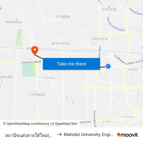 สถานีขนส่งสายใต้ใหม่(ตลิ่งชัน) to Mahidol University, Engineering map