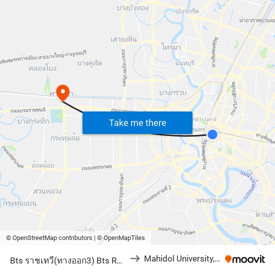 Bts ราชเทวี(ทางออก3) Bts Ratchathewi (Exit 3) to Mahidol University, Engineering map