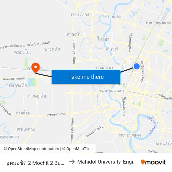 อู่หมอชิต 2 Mochit 2 Bus Depot to Mahidol University, Engineering map