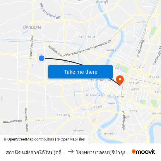 สถานีขนส่งสายใต้ใหม่(ตลิ่งชัน) to โรงพยาบาลธนบุรีบำรุงเมือง map